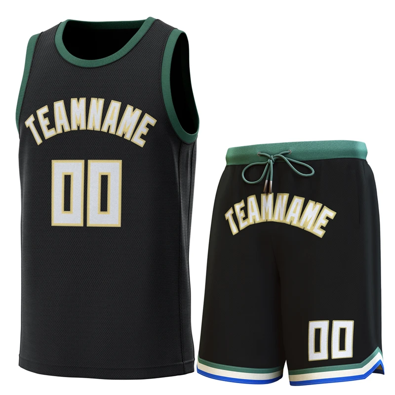 

Custom Basketball Shirt Stitched Basketball Jersey Set Embroidery Team Name Number Sleeveless Vest and Shorts for Men/Lady/Youth