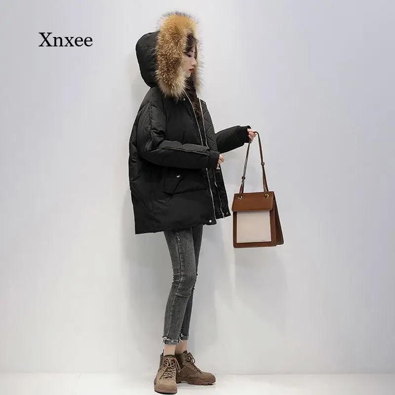 2021 Winter Women's New Xl Down Jacket Pure Color Short Loose Thicken Jacket Korean Thicken Jacket