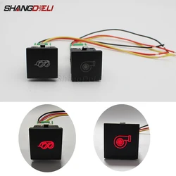 Car Red LED DRL Light Power On Off Switch Push Button Mirror Music Radar Switch with Wire For VW Jetta Golf 6 MK6 2006 - 2012