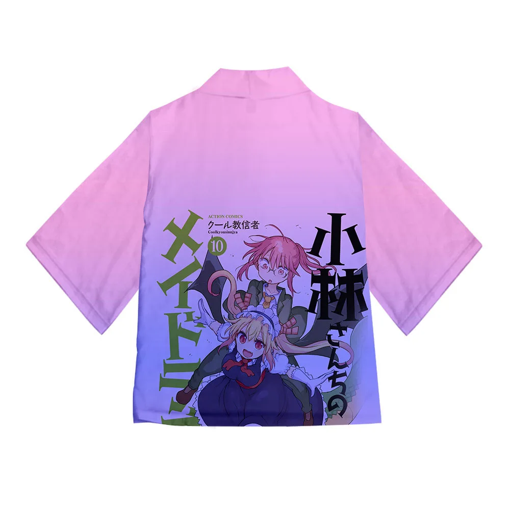 Anime Miss Kobayashi's Dragon Maid Cosplay Costume Kanna Kamui Tohru Japanese Kimono Cardigan Shirt Haori Yukata Obi Clothes