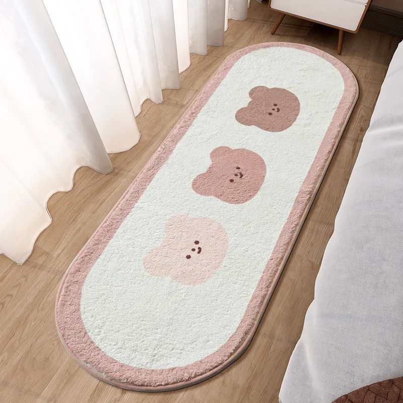 Fluffy Soft  Bedroom Carpet Cute Children's Bedside Rug Kids Room Non-Slip Baby Playmats Floor Mat Long Living Room Mats