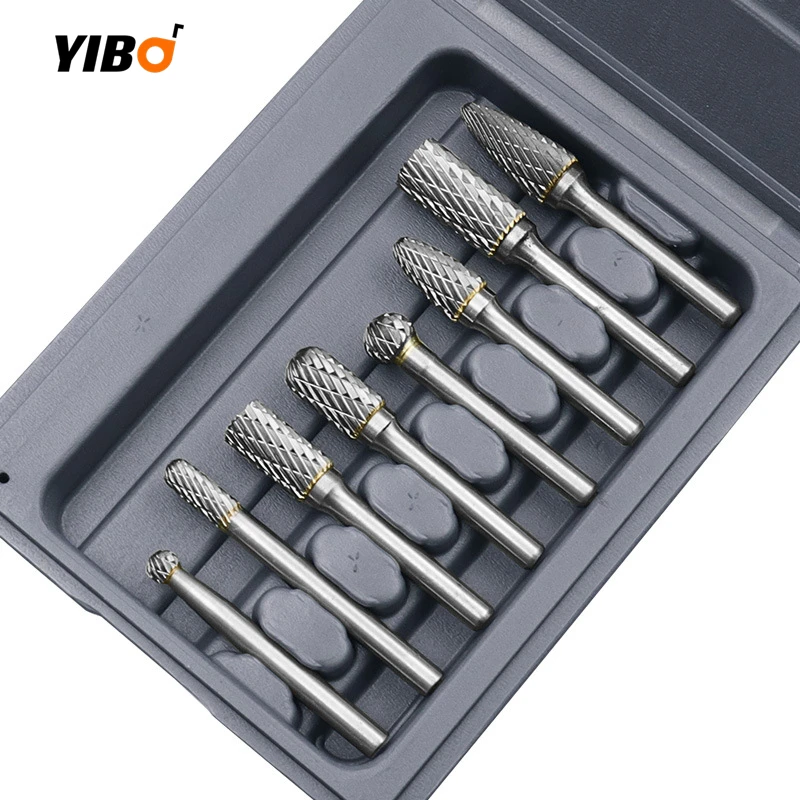 คาร์ไบด์ Rotary Burr ชุด Dor Die Grinder เจาะทังสเตนคาร์ไบด์ Burrs ชุด6MM 8PCS Shank คู่ตัด