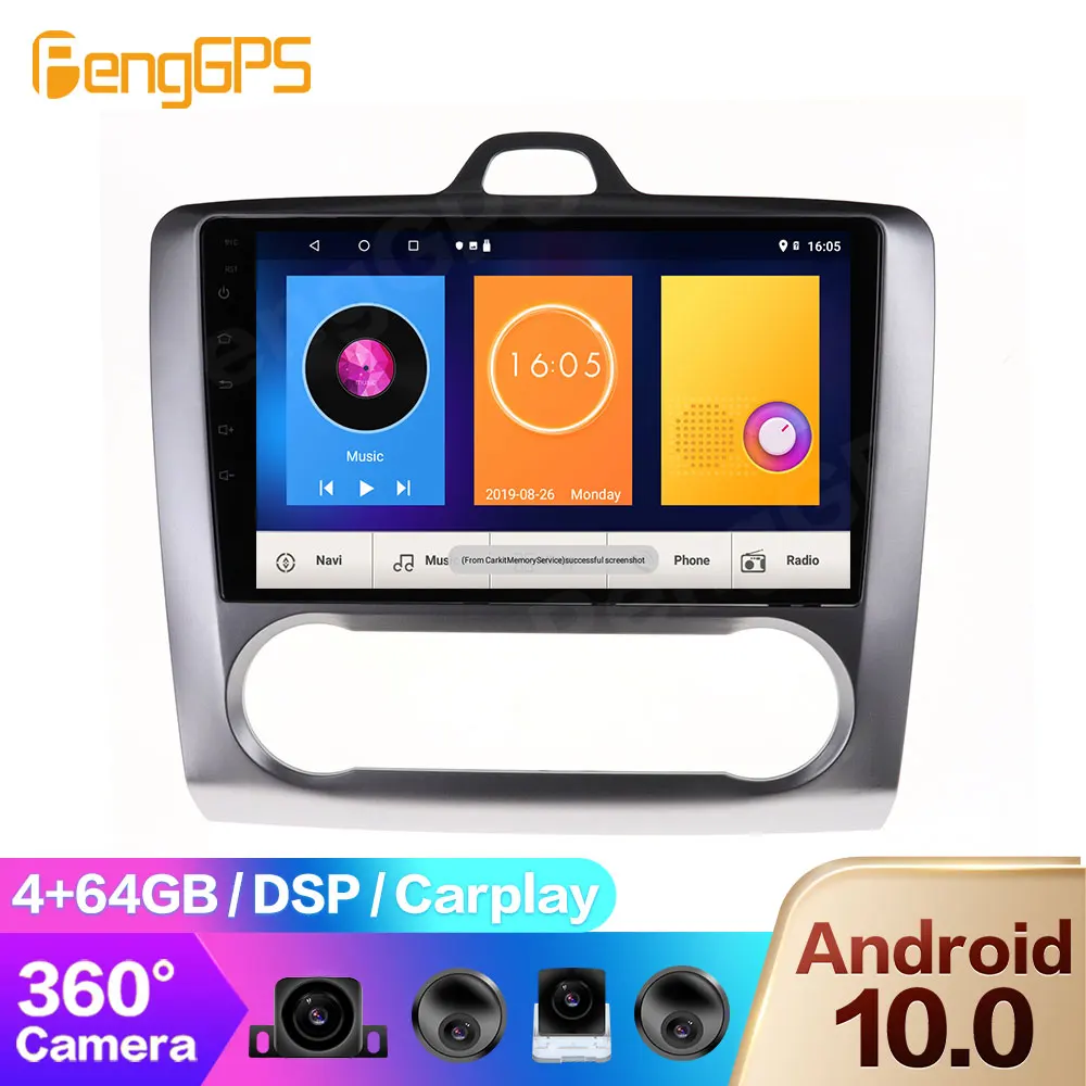 

2 Din DVD-плеер для Ford Focus 2004-2011 Android радио мультимедиа GPS навигация Carplay DSP сенсорный экран головное устройство 360 камера