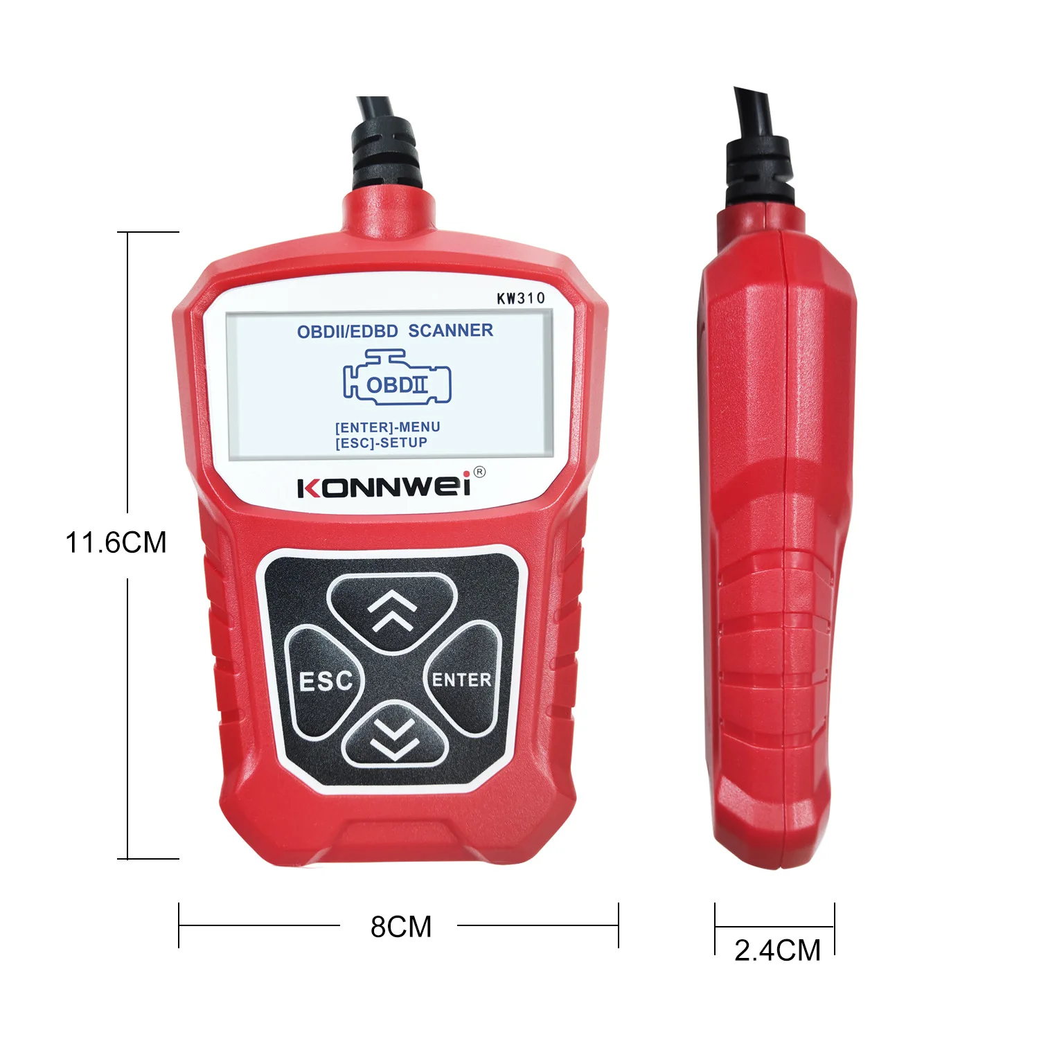 KONNWEI 자동차 OBD 2 스캐너 진단 도구, KW310 OBD2, 자동차 스캐너, 자동차 도구, 러시아어 PK Elm327