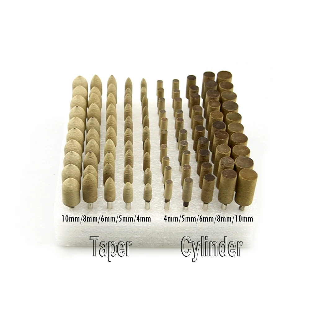 100 pcs/box Cowhide Leather Mounted Polishing Point Mold Grinding Head Drill Rotary Tools