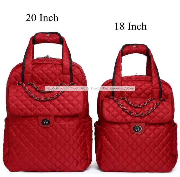 20 Inch Women carry on hand Luggage bag Cabin travel Trolley Bags  wheels rolling luggage backpack  Trolley Suitcase wheeled Bag