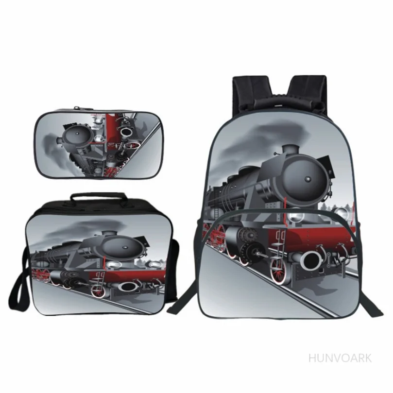 Cute Steam Locomotive / Train pattern school bags backpack children backpack for train kid kindergarten bag boys canvas bookbag