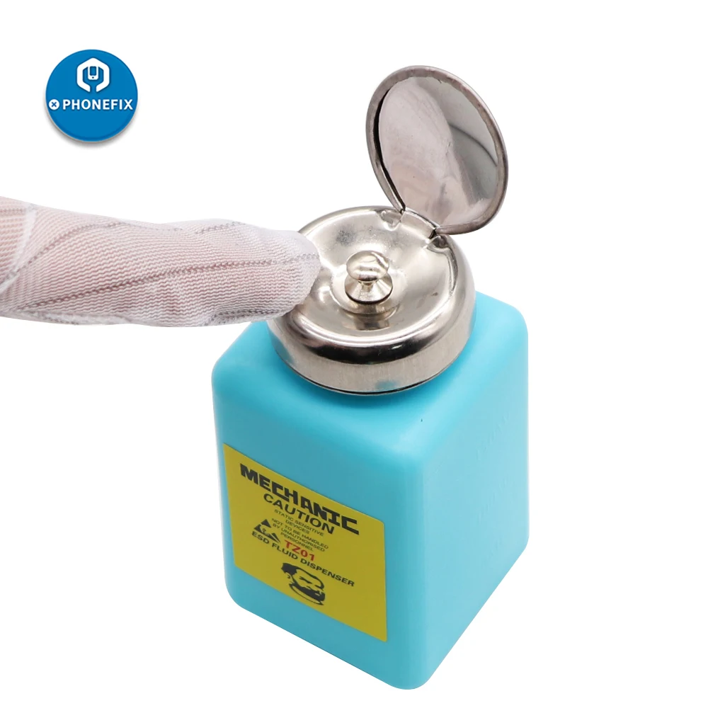 Mechanic 180ML Plastic Liquid Alcohol Bottle for Filling Alcohol Cleaning ESD Fluid Dispenser for Cleaning Cell Phone PCB Part