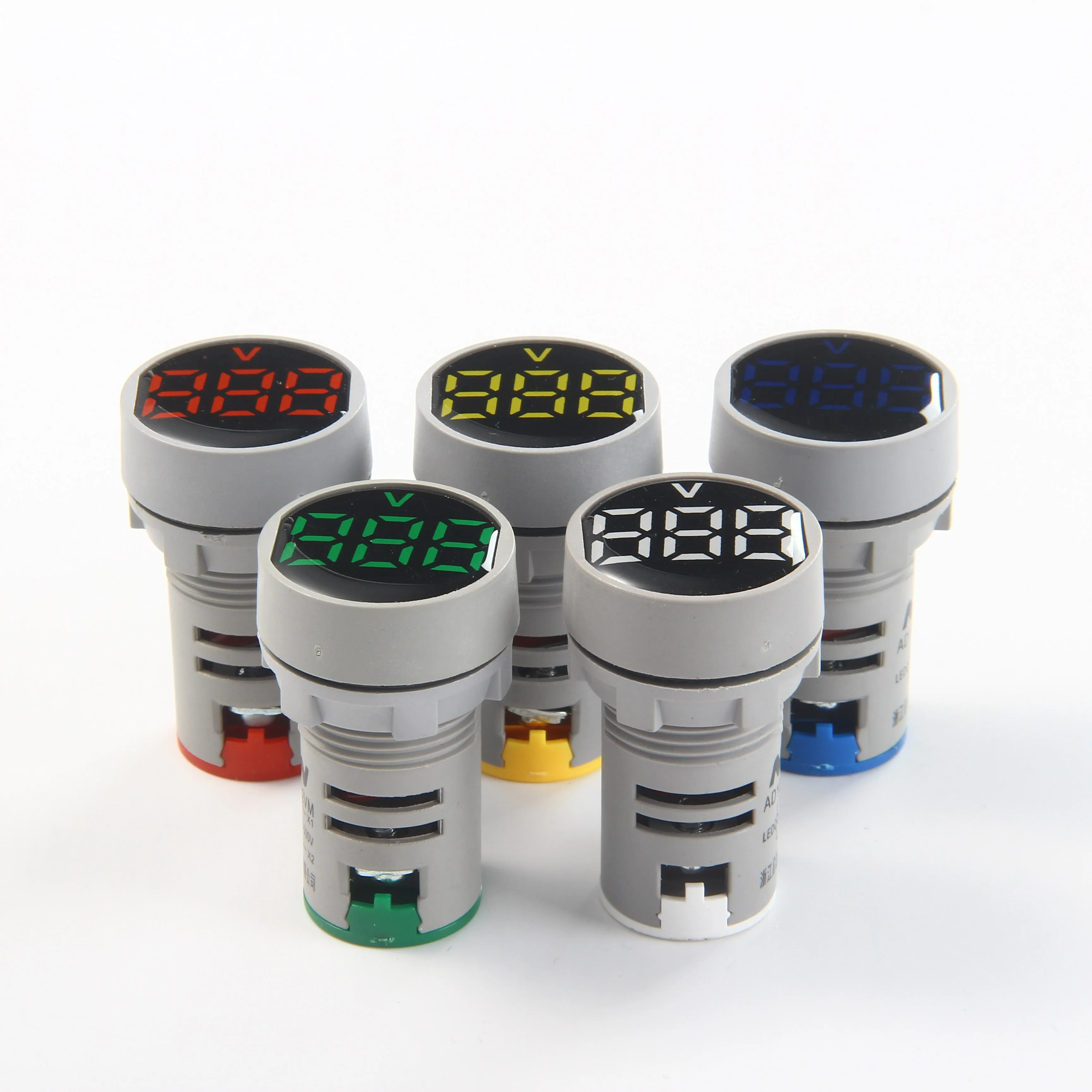 1 pz AD101-22VM Round Crystal Film voltmetro digitale indicatore luminoso di segnalazione LED Highlight apertura 22mm AD16-22DSV