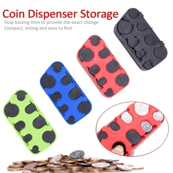 Convenient Coin Storage Euro Dollar Coin Dispenser Money Purse Wallet Holders Storage Box Aluminum Alloy+Plastic Organizer