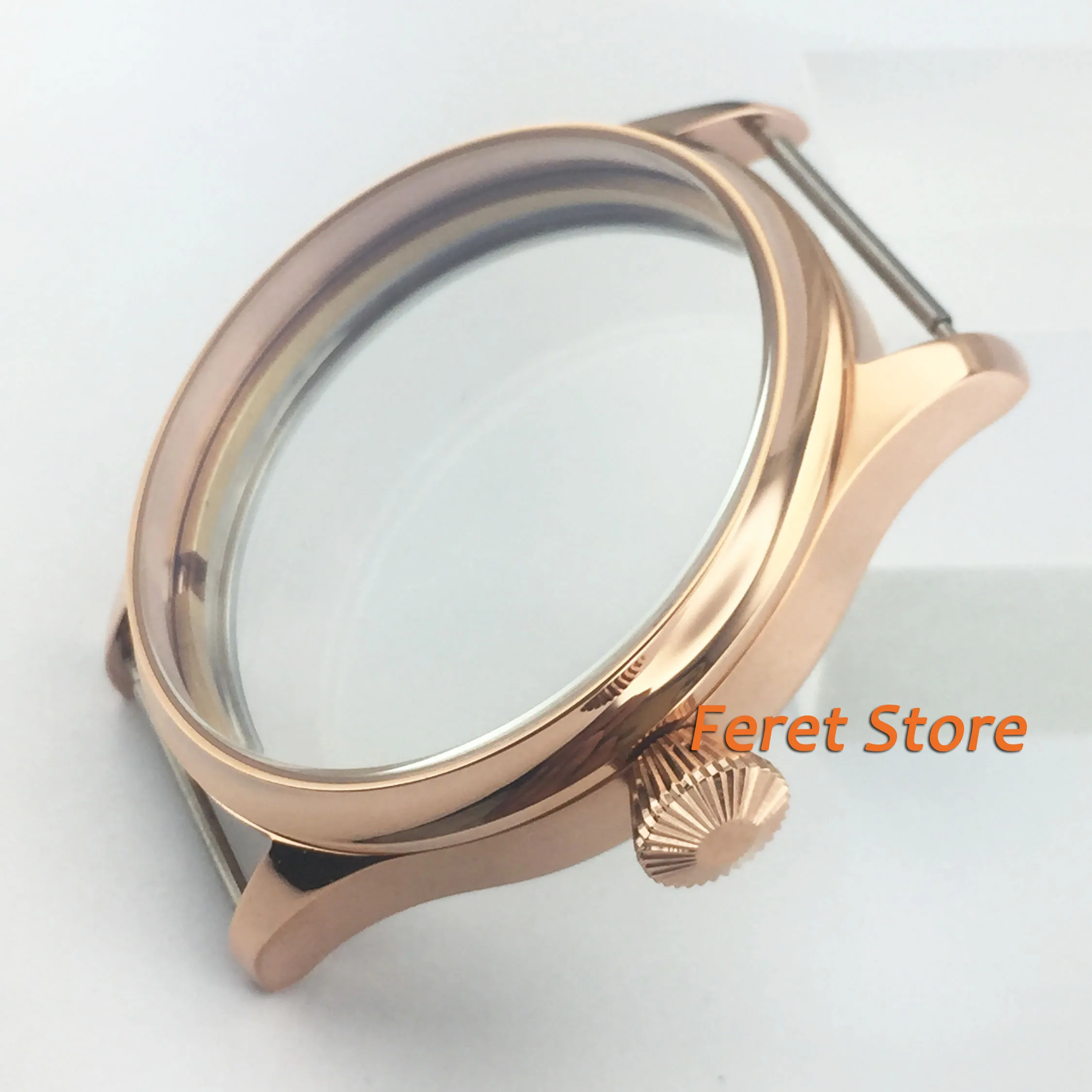 

42mm Gold plated watch case fit ETA 6497 6498 hand winding movement p53