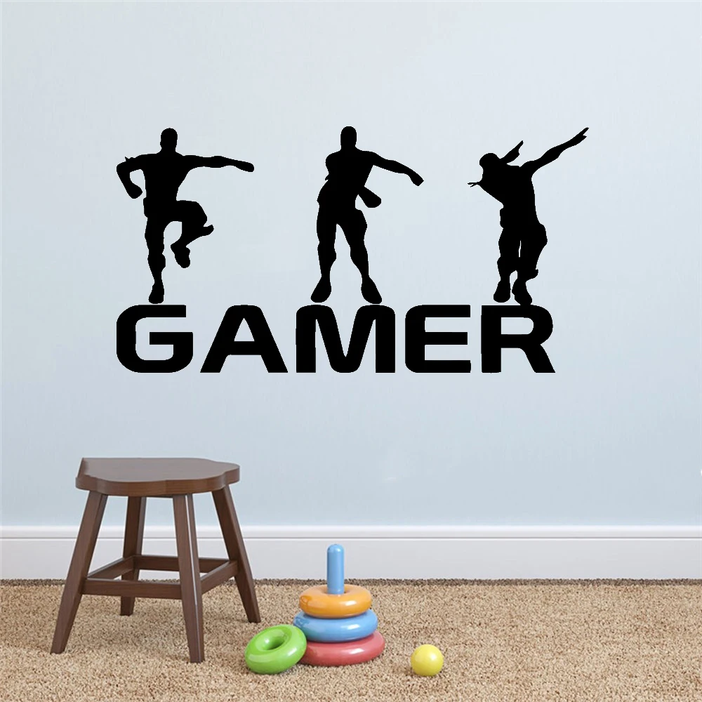 Gamer Vinyl Wall Sticker For Kids Rooms Decoration decal Poster boys Gaming PS4 Battle Royale Game Stickers Mural Wallpaper