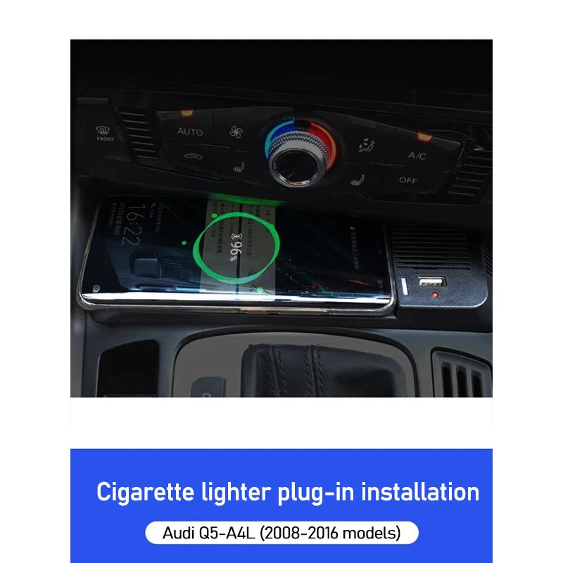 For Audi A4L A6 A6L A7 Q5 2008-2018 auto parts car mobile phone fast charging cigarette lighter wireless charging board