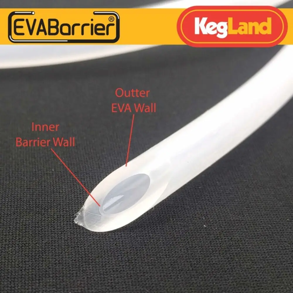 Kegland EVABarrier 3mm (1/8) x 6.35mm (1/4) Double Wall EVA (12meter Length in Bag) Beer Line / Gas Line