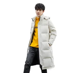 Casaco de inverno masculino para baixo casaco grosso quente destacável com capuz casaco parkas masculino alongar pato branco para baixo jaqueta