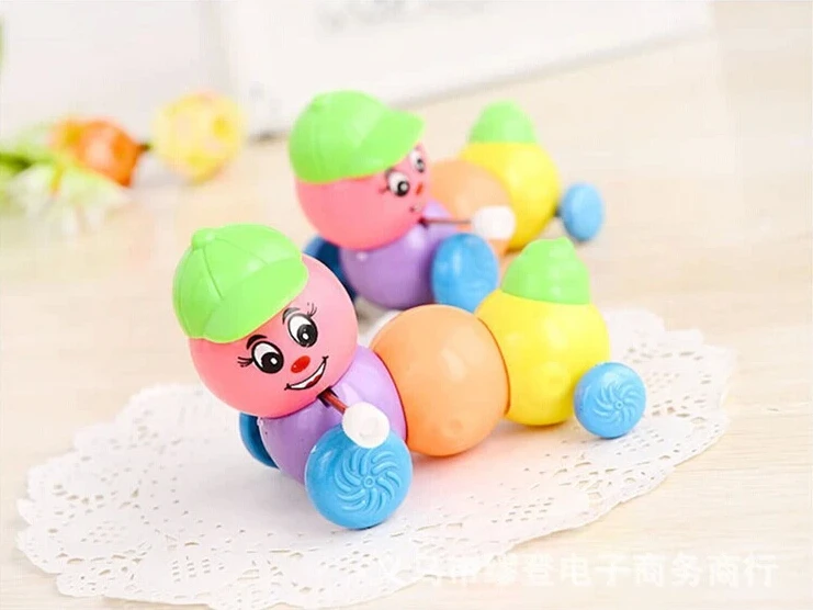 Clockwork Toys With Cap Will Walk Pelvis First Children Colorful Worm Chain On 13-24 Months Pull Back Plastic Animal Model 2021