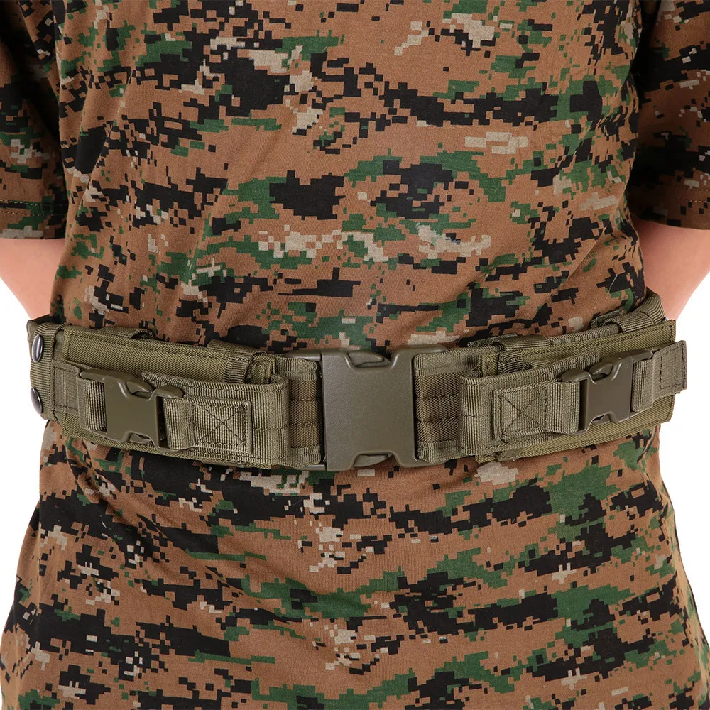 Tactical Duty Belt Waistband Quick Release Military Combat Belt with Magazine Pouch for Outdoor Hunting WarGame Airsoft Training