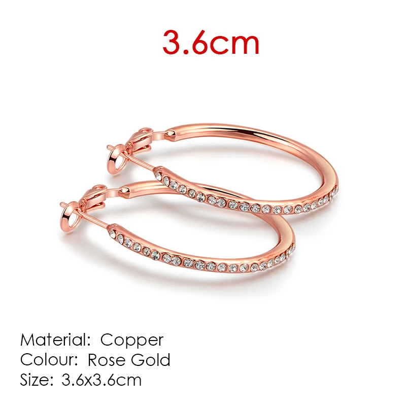 Double Fair High Quality Vintage Big Round Hoop Earrings For Women Rose Gold Color New Fashion Jewelry HotSale DFE307 Brincos