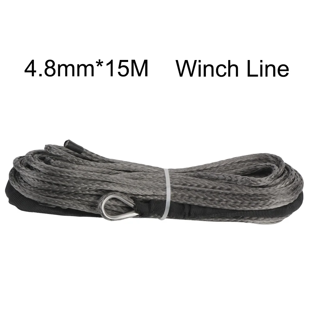 

UHMWPE Rope Winch Line 4.8mm*15M Tow Rope Synthetic Fiber Rope