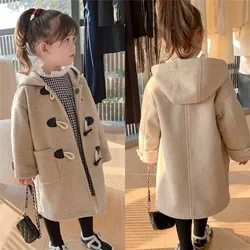 Girls Baby's Kids Woolen Coat Jacket Outwear 2023 Luxury Thicken Warm Winter Autumn Outdoor Top Cotton Fleece Children's Clothin