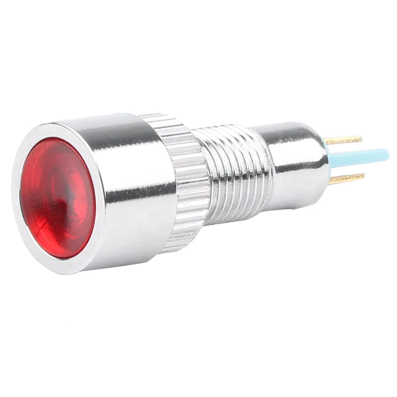8mm Convex/High/Flat head LED Metal Indicator light 8mm waterproof Signal lamp 6V 12V 24V 220v red yellow blue green white