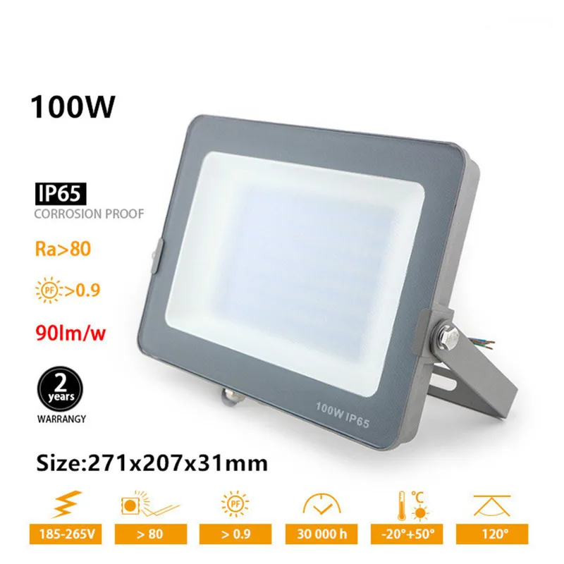 LED Flood Light Outdoor Lamp Led Spotlight 20W 30W 50W 70W 100W 150W 200W IP65 Waterproof Garden Street landscape lamp AC85~265V