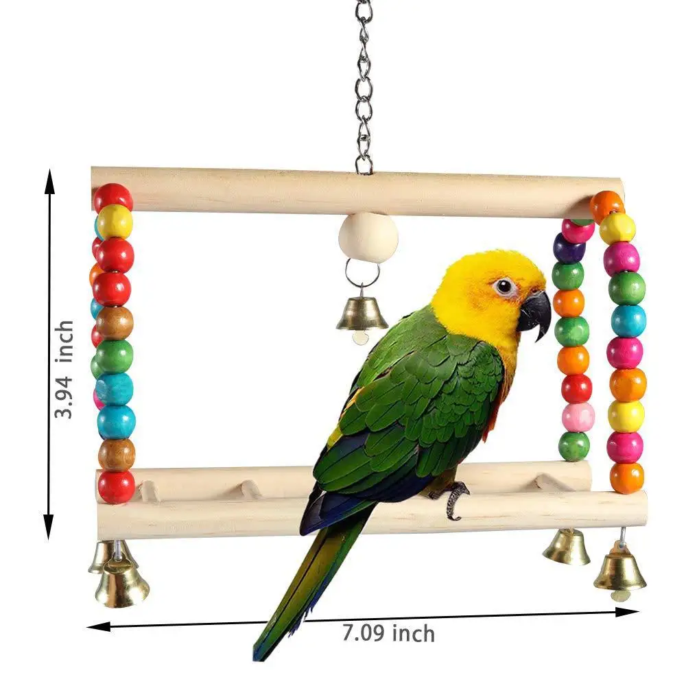 Parrot Biting Toys Pet Bird Toy Swing Suspension Bridge Foraging and Feeding Toys 8-Piece Set