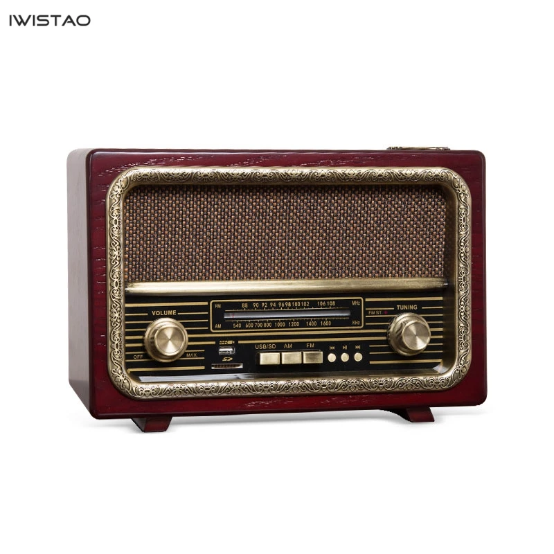 

Retro Wooden HIFI Radio AM/FM 2x5W Desktop Speakers Support Bluetooth U Disk SD Card Playing High sensitivity