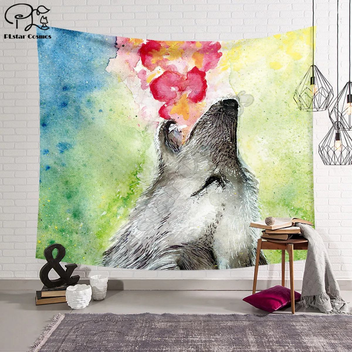 

PLstar Cosmos Tapestry Wolf 3D Printing Tapestrying Rectangular Home Decor Wall Hanging style-3