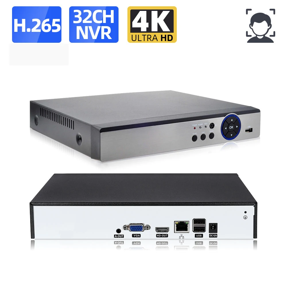 AHCVBIVN New H.265 Max 4K Output CCTV NVR 32CH 5MP Security Video Recorder H.265 Motion Detect P2P CCTV NVR Face Detection