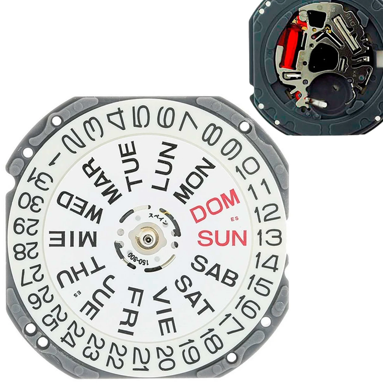 ใหม่ของแท้ dual calander ญี่ปุ่น SII TMI VJ43 3มือนาฬิกาควอตซ์เปลี่ยนการเคลื่อนไหว11 1/2 Ligne 3มืออุปกรณ์เสริมอะไหล่