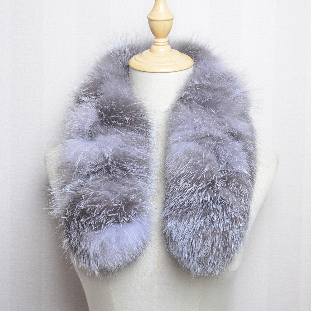 Luxury Women Winter Real Fur Scarf 100% Natural Fox Fur Fashion Warm Soft Neckerchief Wholesale Pompom Fur Scarves Headbands