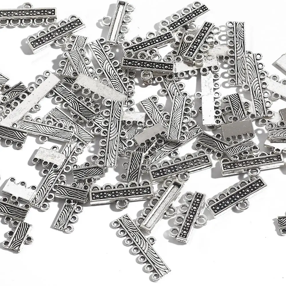 10pcs Tibetan Silver Bracelet Buckle Spacer Beads Pendant Tibetan Retro DIY Bracelet Necklace Pendant Charms Diy Jewelry Making