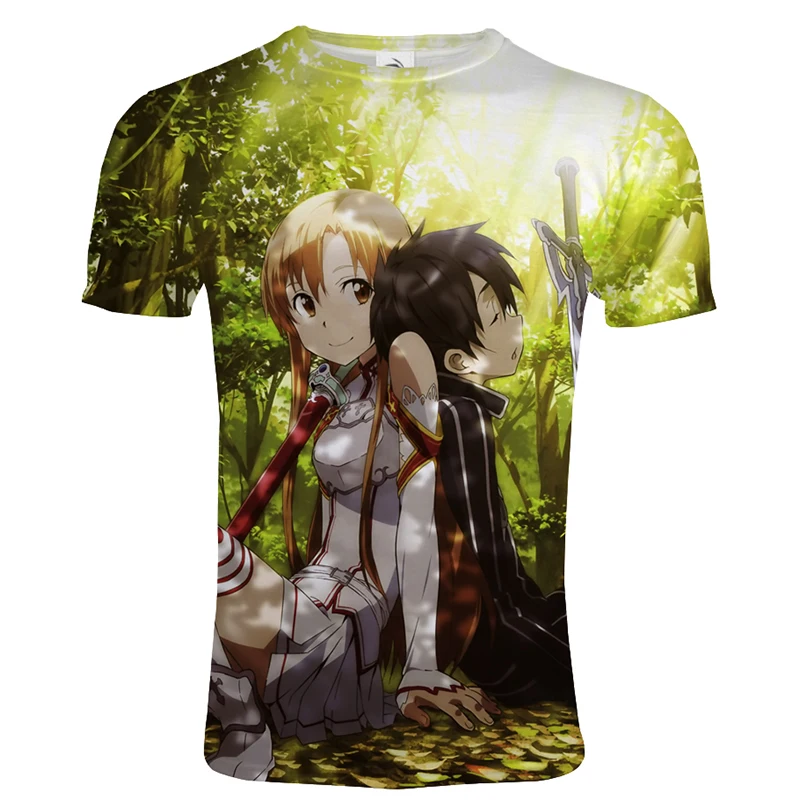 2021 Summer Style Sword Art Online 3D Printed T Shirt Men Women Fashion Casual Harajuku Sweatshirt Short Sleeve Oversize Tops