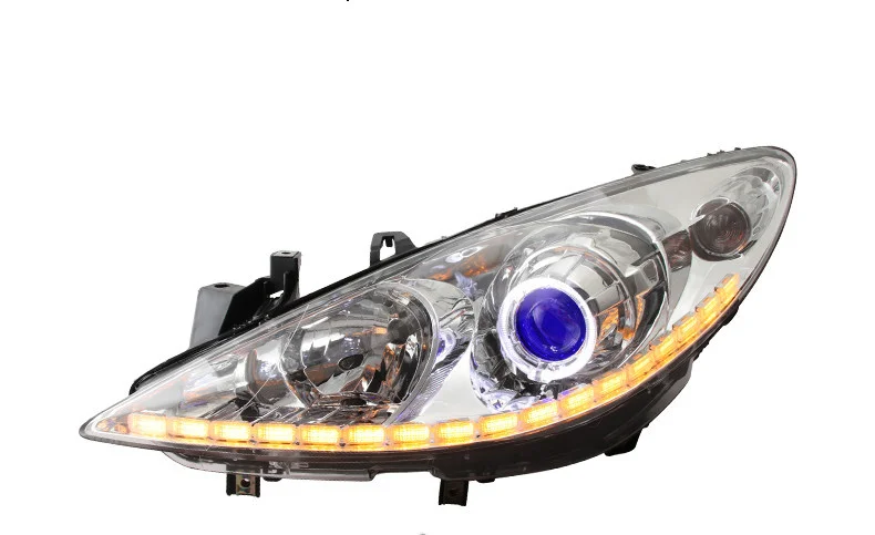 Eosuns Led Headlight for Peugeot 307 Cob Angel Eye DRL Daytime Running Light With Projector Lens