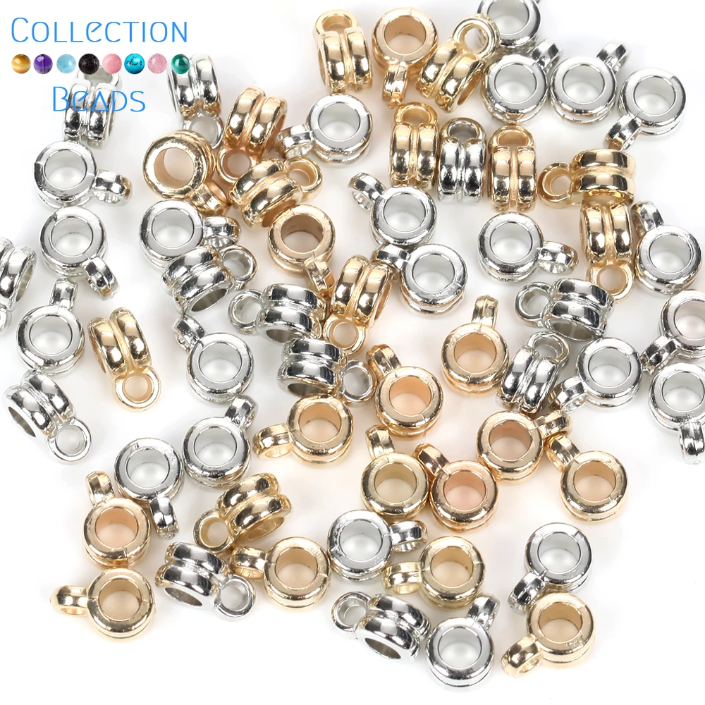 50Pcs KC Gold Color CCB Beads Cylindrical Plastic Pendant For Jewelry Making Findings DIY Charm Necklace Accessories