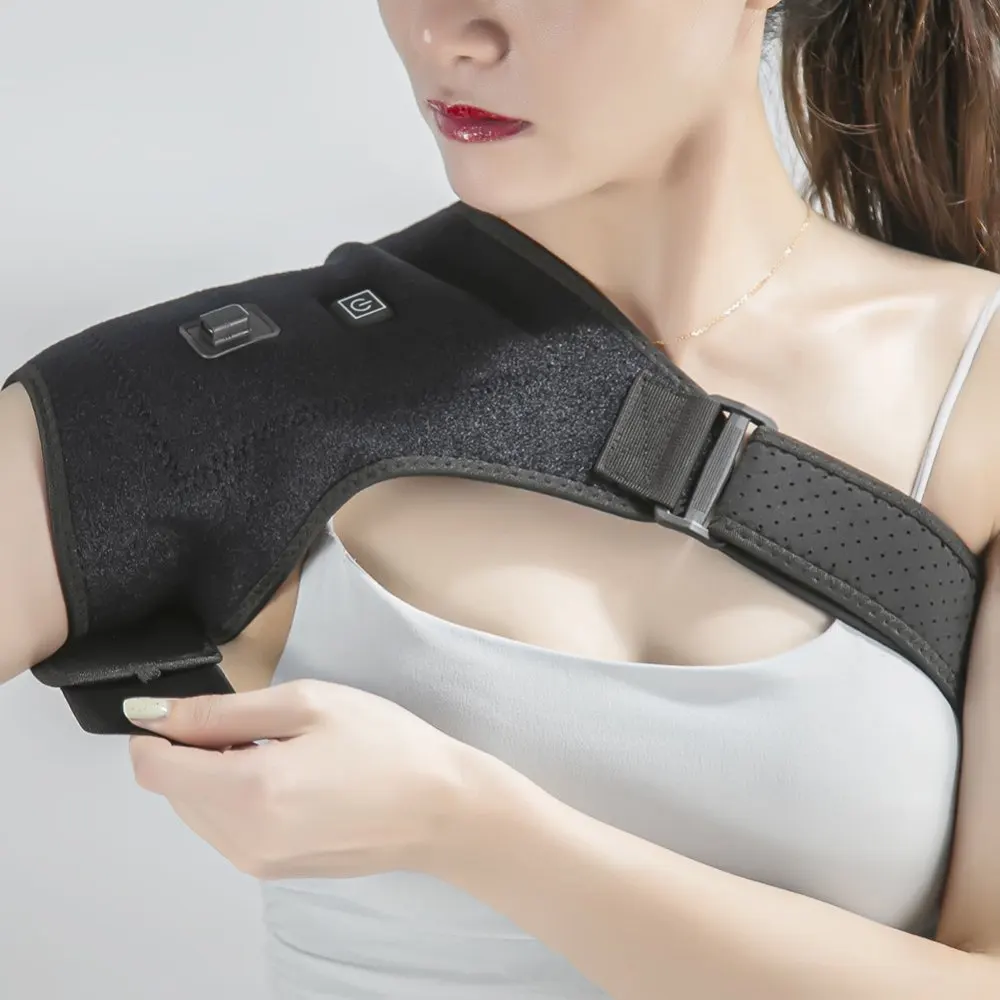 Electric Heating Therapy Upper Arm Massager Shawl Pad Frozen Shoulder Bursitis Tendinitis Shoulder Brace Tools Adjustable