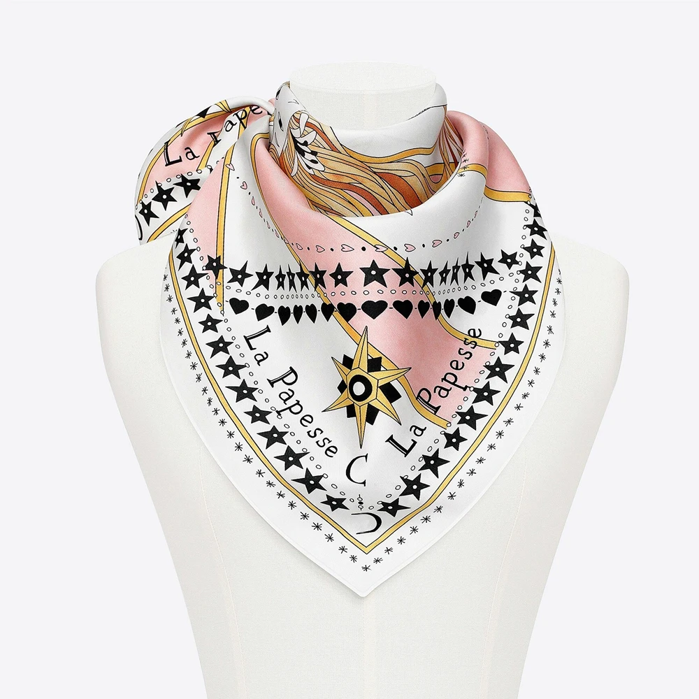 53cm LuxuryBrandNew Tarot Twill Small Square Scarf Ladies Professional Art Student Hair Accessories For Girls Bow Ties Sjaaltjes