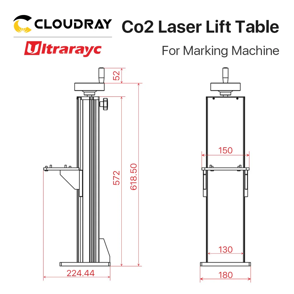 Ultrarayc Co2 Laser Marking Part Lift Table Z Axis Lifting Column Stand 500 & 800mm for Co2/Fiber Laser Engraving Maxchine