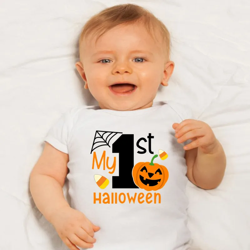 

Baby Girls Clothes Newborn Infant Bodysuits Halloween Pumpkin Print Bebe Romper My First Halloween Boys Jumpsuit Cotton Onesie