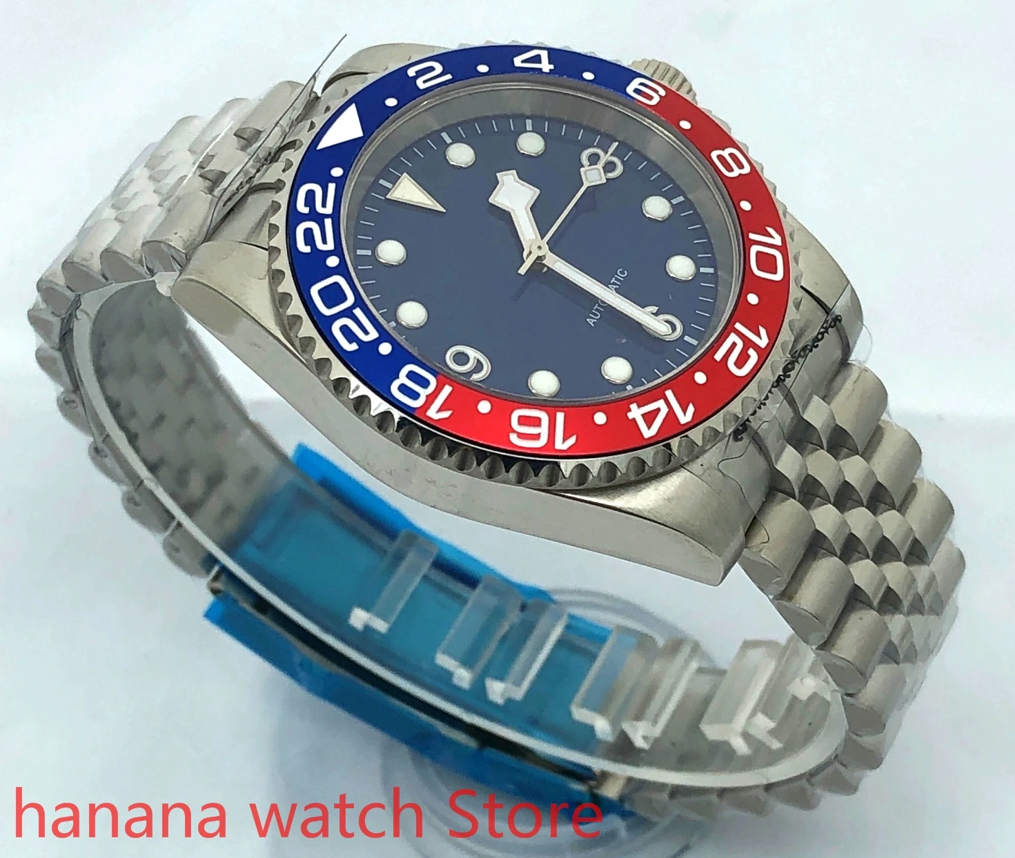 Bliger-camiseta nueva para hombre, reloj mecánico con carcasa plateada, cristal de zafiro, bisel de cerámica, movimiento NH35, reloj automático, 40mm