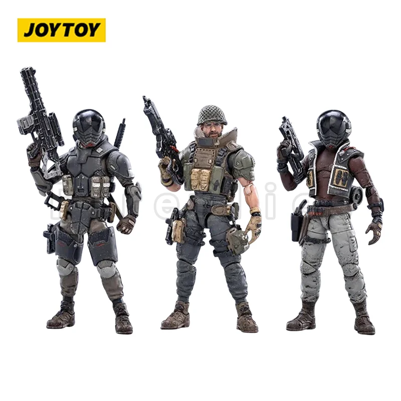 1/18 JOYTOY figura de acción de 3,75 pulgadas (3 unids/set) personajes de fuente oscura Trio Anime modelo de juguete