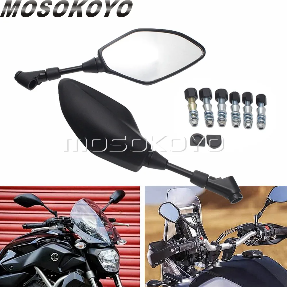 Universial Rear View Side Mirrors For Yamaha MT07 MT09 MT03 FZ07 FZ09 FJ09 MT10 XJR1300 XJR1200 XJ6 FZ6 FZ1 FZ8 Tracer 900/GT