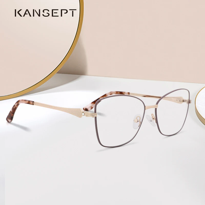 KANSEPT Eye Glasses Frame Women Retro Myopia Optical Frame Prescription Eyeglasses Frame for Women Eyewear 2327