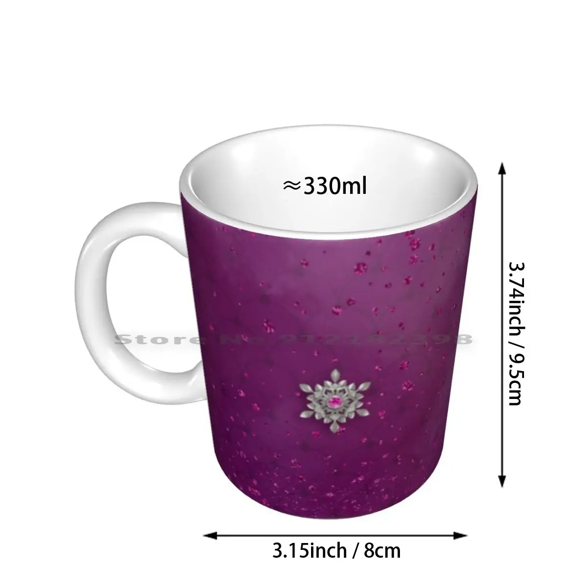 B Monogram Pretty Purple Ceramic Mugs Coffee Cups Milk Tea Mug Purple Magenta Pink Girly Mermaid Glitter Pretty Beautiful