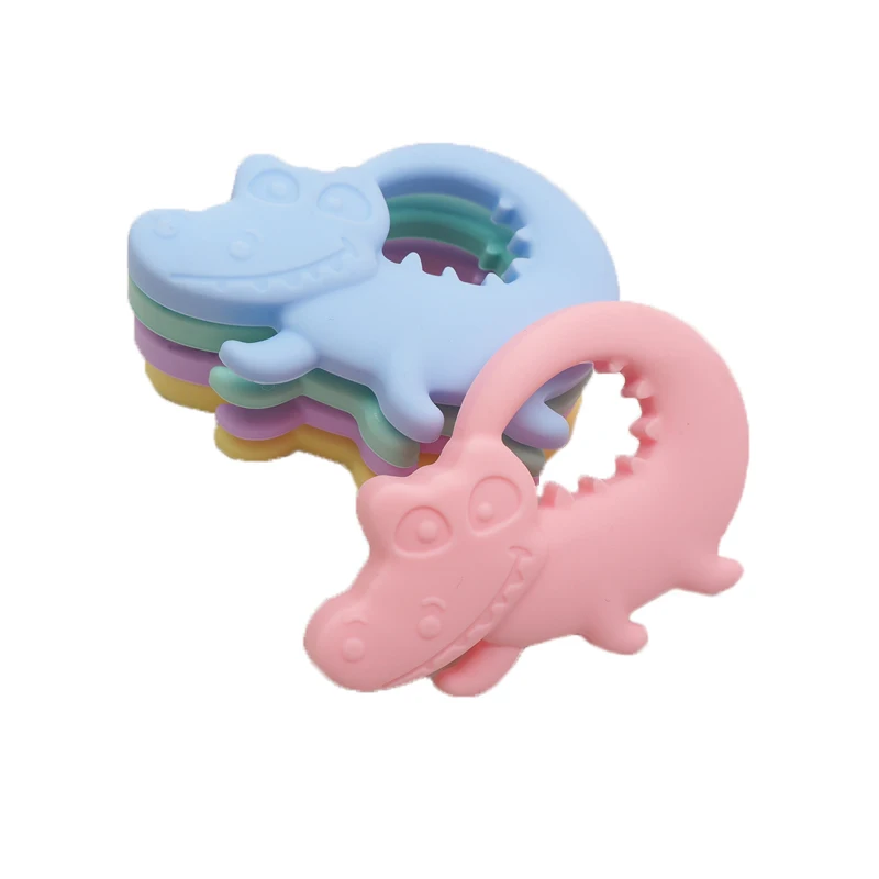 

Chenkai 10PCS BPA Free Silicone Crocodile Teether Chewable Pendant Teething Baby Dummy Pacifier For DIY Newborn Shower Gifts