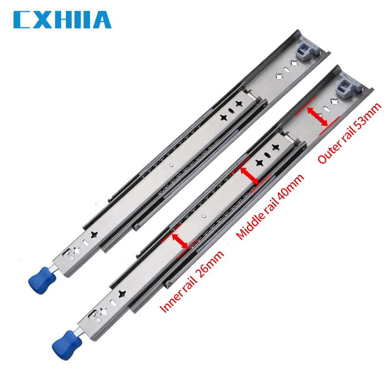 CXHIIA Stainless Steelheavy Duty Lock In Drawer Slides  Camper Full Extension Guide Ball Bearing Rail Rv  System