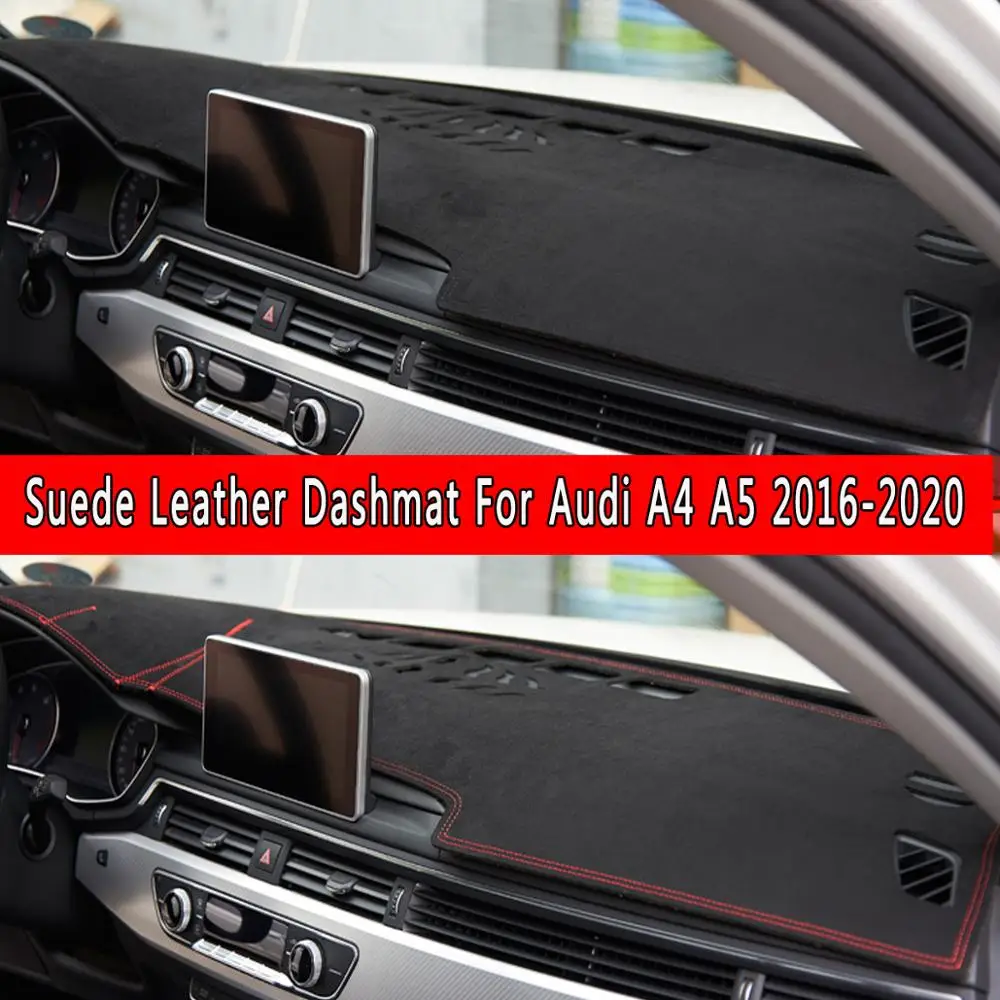 For Audi A4 A5 B9 Avant 2016 2017 2018 2019 2020 2021 Suede Leather Dashmat Dashboard Cover  Dash Mat Carpet Nonslip Car-styling 