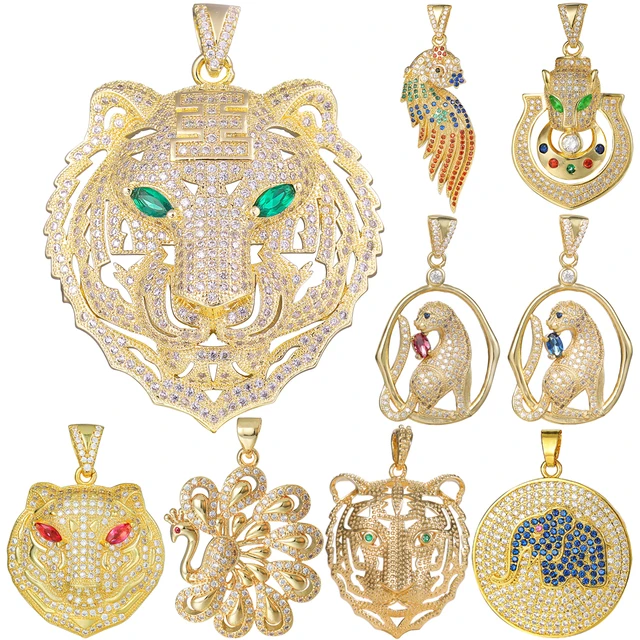 Tiger Charms Jewelry Making Gold Panther Green Eyes 18k Gold Plated Charms Charms Aliexpress