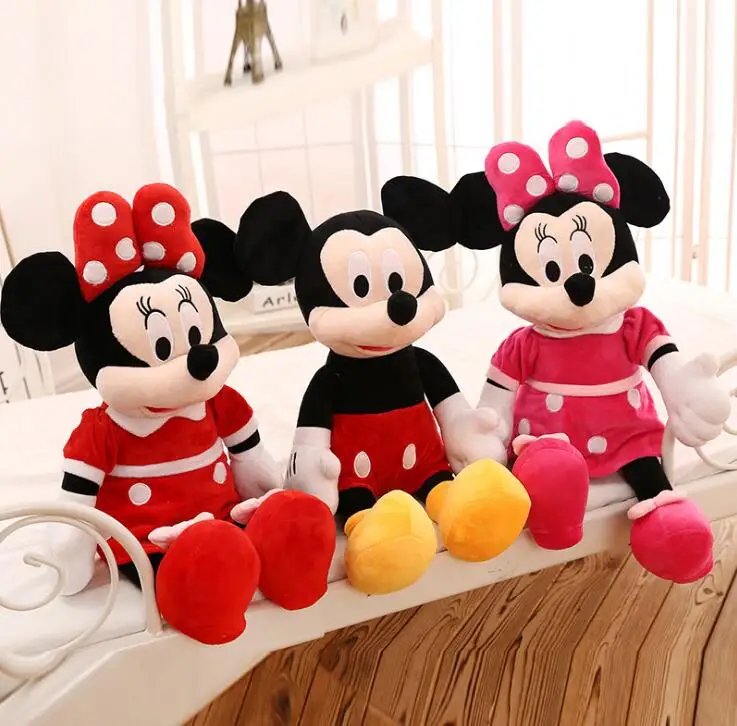 40/50cm Mickey Mouse Minnie Plush Dolls Animal Stuffed Toys Birthday Christmas Gift for Kids